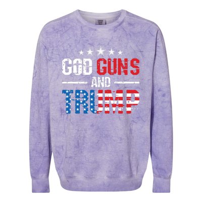 God Guns Trump 2nd Amendment Trump 45 47 Colorblast Crewneck Sweatshirt