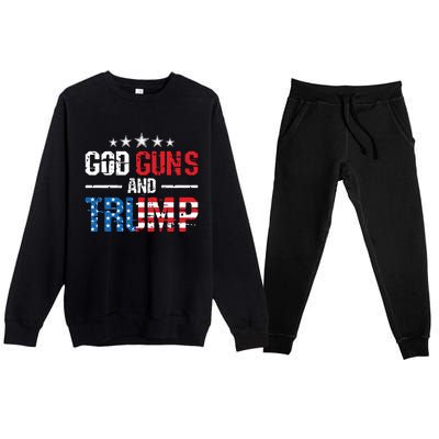 God Guns Trump 2nd Amendment Trump 45 47 Premium Crewneck Sweatsuit Set