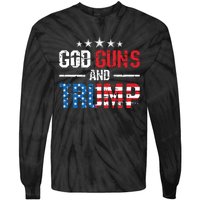 God Guns Trump 2nd Amendment Trump 45 47 Tie-Dye Long Sleeve Shirt