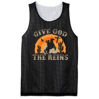 Give God The Reins Cowboy Retro For Christian Mesh Reversible Basketball Jersey Tank