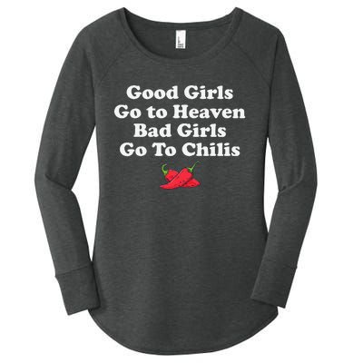 Good Go To Heaven Bad Go To Chilis Funny Pepper Women's Perfect Tri Tunic Long Sleeve Shirt