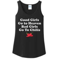 Good Go To Heaven Bad Go To Chilis Funny Pepper Ladies Essential Tank