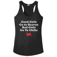 Good Go To Heaven Bad Go To Chilis Funny Pepper Ladies PosiCharge Competitor Racerback Tank