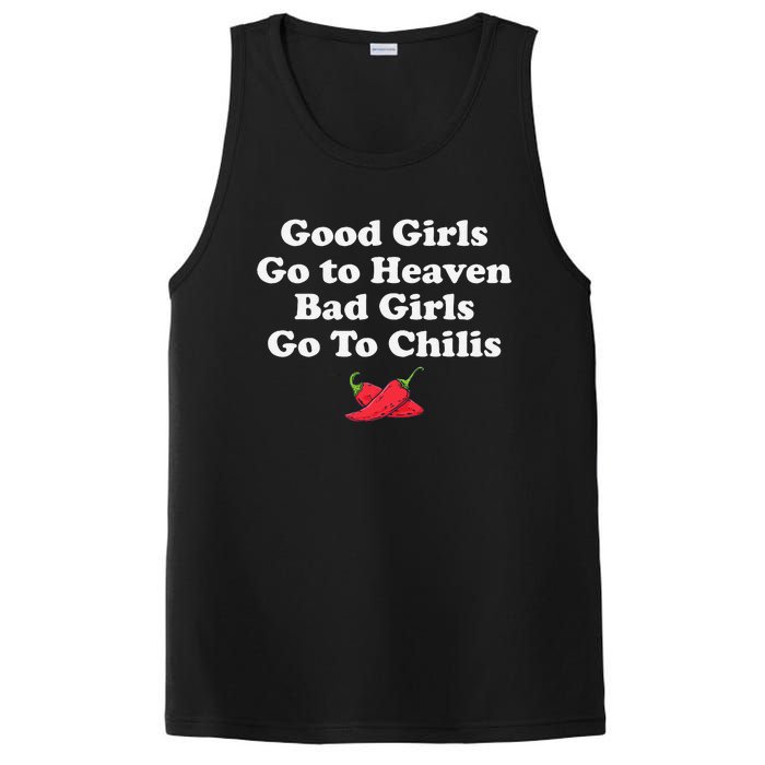 Good Go To Heaven Bad Go To Chilis Funny Pepper PosiCharge Competitor Tank