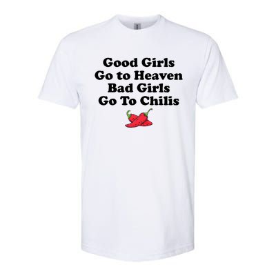 Good Go To Heaven Bad Go To Chilis Funny Pepper Softstyle CVC T-Shirt