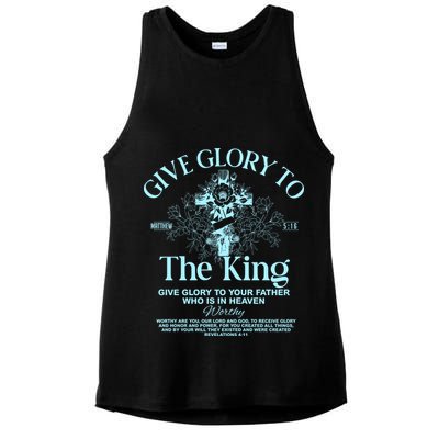 Give Glory To The King Give Glory To Your Father Who Is In Heaven Ladies PosiCharge Tri-Blend Wicking Tank