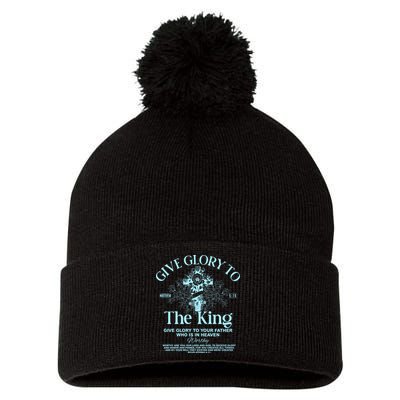 Give Glory To The King Give Glory To Your Father Who Is In Heaven Pom Pom 12in Knit Beanie