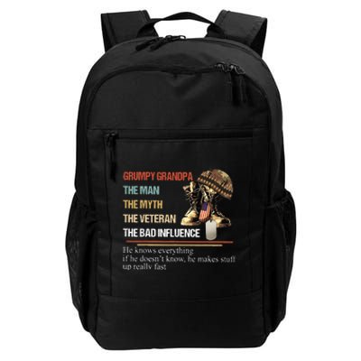 Grumpy Grandpa The Man The Myth The Veteran Daily Commute Backpack