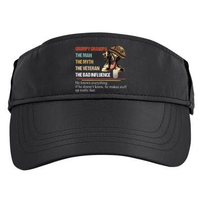 Grumpy Grandpa The Man The Myth The Veteran Adult Drive Performance Visor