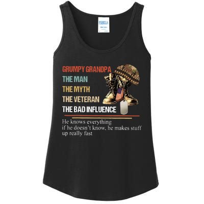 Grumpy Grandpa The Man The Myth The Veteran Ladies Essential Tank