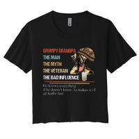 Grumpy Grandpa The Man The Myth The Veteran Women's Crop Top Tee