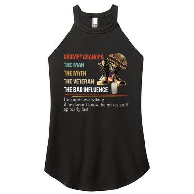 Grumpy Grandpa The Man The Myth The Veteran Women's Perfect Tri Rocker Tank