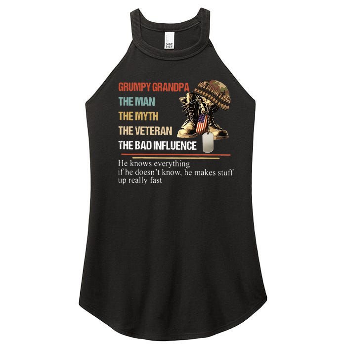 Grumpy Grandpa The Man The Myth The Veteran Women's Perfect Tri Rocker Tank