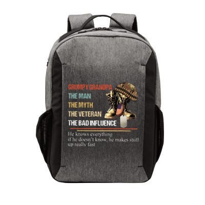 Grumpy Grandpa The Man The Myth The Veteran Vector Backpack