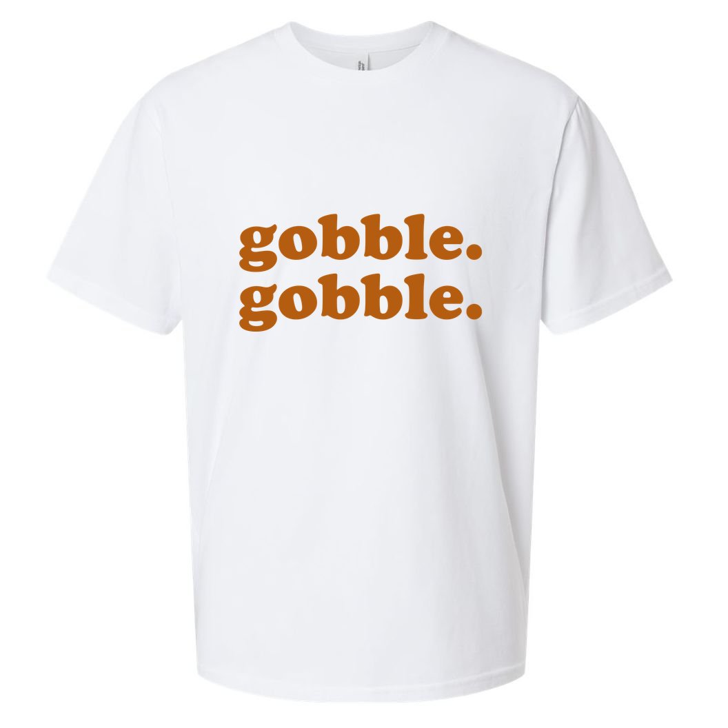 Gobble Gobble Thanksgiving Turkey Holiday Sueded Cloud Jersey T-Shirt