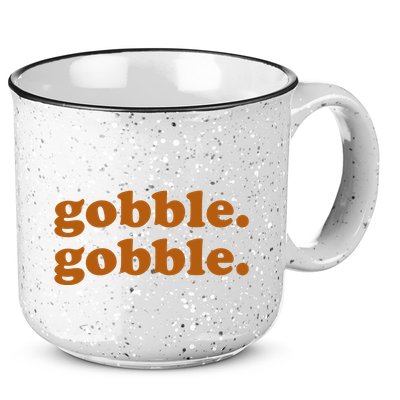 Gobble Gobble Thanksgiving Turkey Holiday 15oz Campfire Ceramic Mug