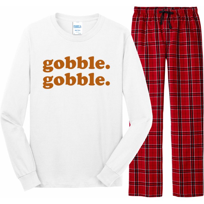 Gobble Gobble Thanksgiving Turkey Holiday Long Sleeve Pajama Set