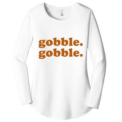 Gobble Gobble Thanksgiving Turkey Holiday Women's Perfect Tri Tunic Long Sleeve Shirt