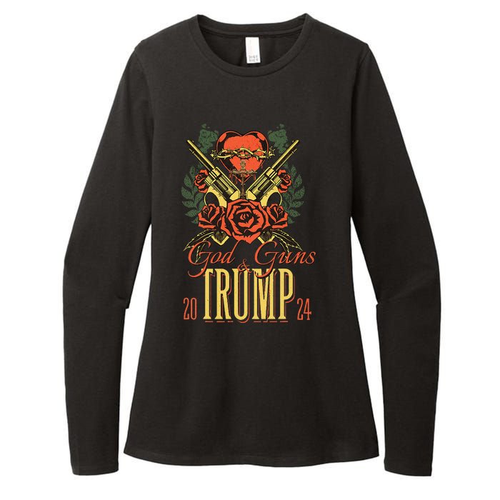 God Guns & Trump 2024 2a Support Womens CVC Long Sleeve Shirt