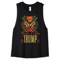 God Guns & Trump 2024 2a Support Women's Racerback Cropped Tank