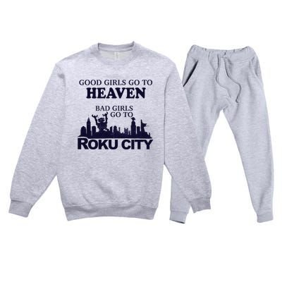 Good Go To Heaven Bad To Roku City Premium Crewneck Sweatsuit Set