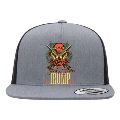 God Guns & Trump 2024 2a Support Flat Bill Trucker Hat