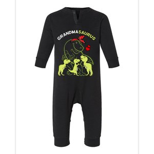 Grandmasaurus Grandma Tyrannosaurus Dinosaur Mother's Day Infant Fleece One Piece