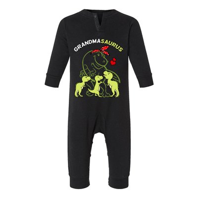 Grandmasaurus Grandma Tyrannosaurus Dinosaur Mother's Day Infant Fleece One Piece