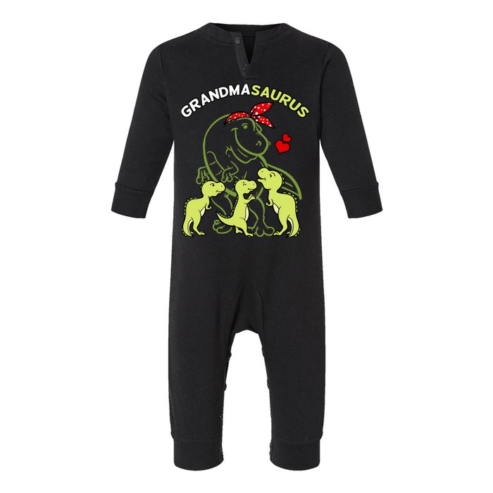 Grandmasaurus Grandma Tyrannosaurus Dinosaur Mother's Day Infant Fleece One Piece