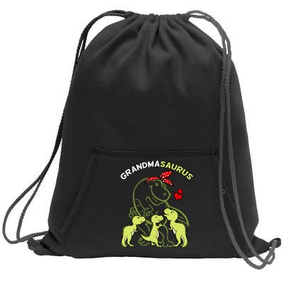 Grandmasaurus Grandma Tyrannosaurus Dinosaur Mother's Day Sweatshirt Cinch Pack Bag