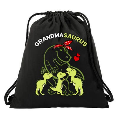 Grandmasaurus Grandma Tyrannosaurus Dinosaur Mother's Day Drawstring Bag