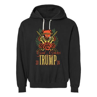 God Guns & Trump 2024 2a Support Garment-Dyed Fleece Hoodie