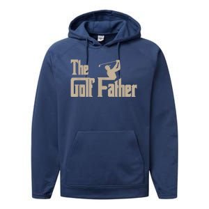 Golf Gifts The Golf Father Men Golfing Tee Performance Fleece Hoodie