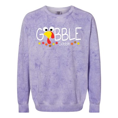 Gobble Gobble Thanksgiving Turkey Festive Colorblast Crewneck Sweatshirt