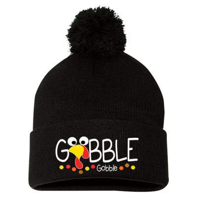 Gobble Gobble Thanksgiving Turkey Festive Pom Pom 12in Knit Beanie