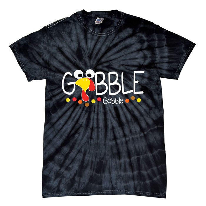 Gobble Gobble Thanksgiving Turkey Festive Tie-Dye T-Shirt