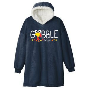 Gobble Gobble Thanksgiving Turkey Festive Hooded Wearable Blanket