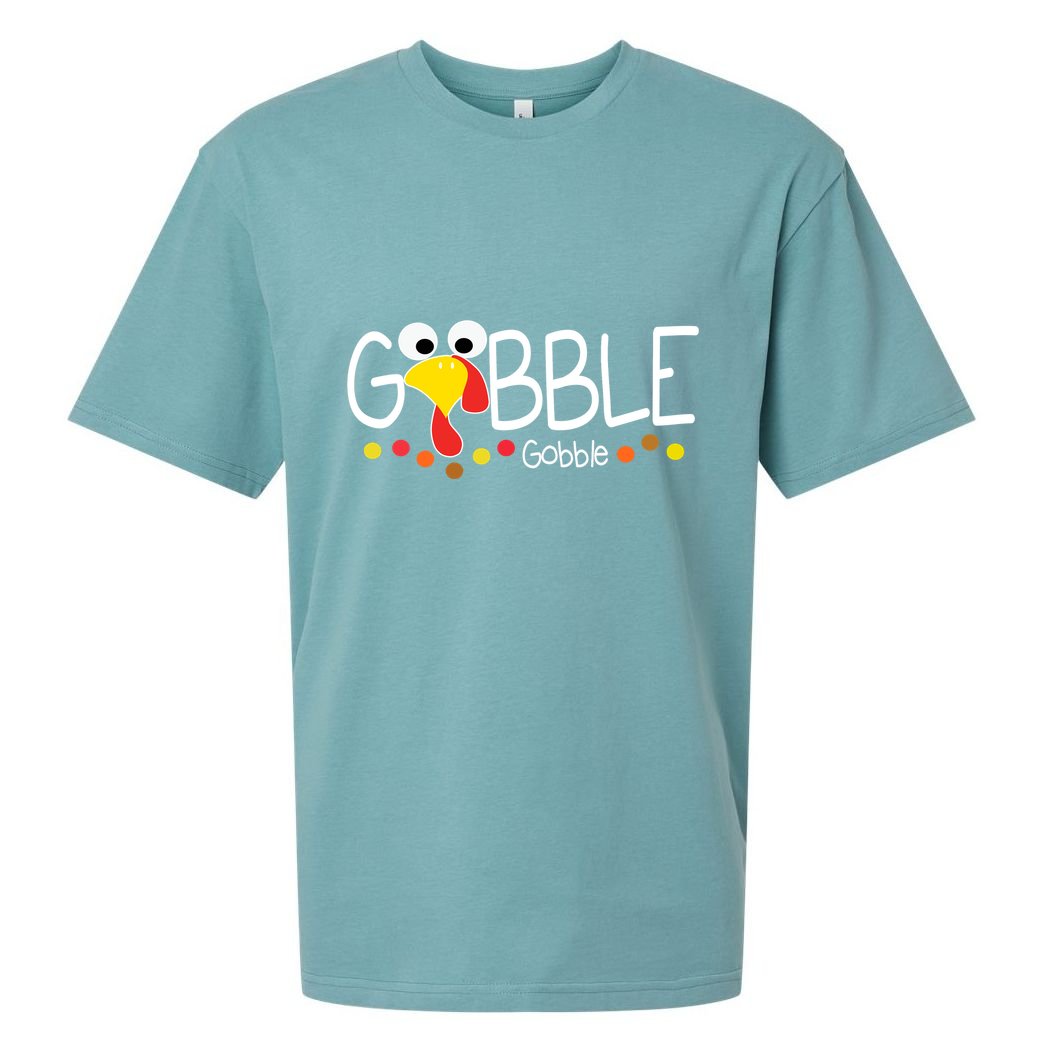 Gobble Gobble Thanksgiving Turkey Festive Sueded Cloud Jersey T-Shirt