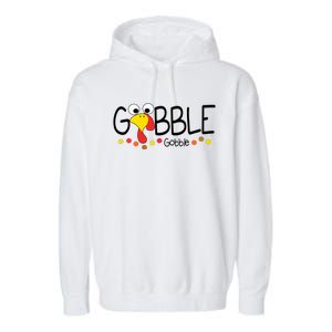 Gobble Gobble Thanksgiving Turkey Festive Garment-Dyed Fleece Hoodie