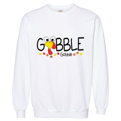 Gobble Gobble Thanksgiving Turkey Festive Garment-Dyed Sweatshirt