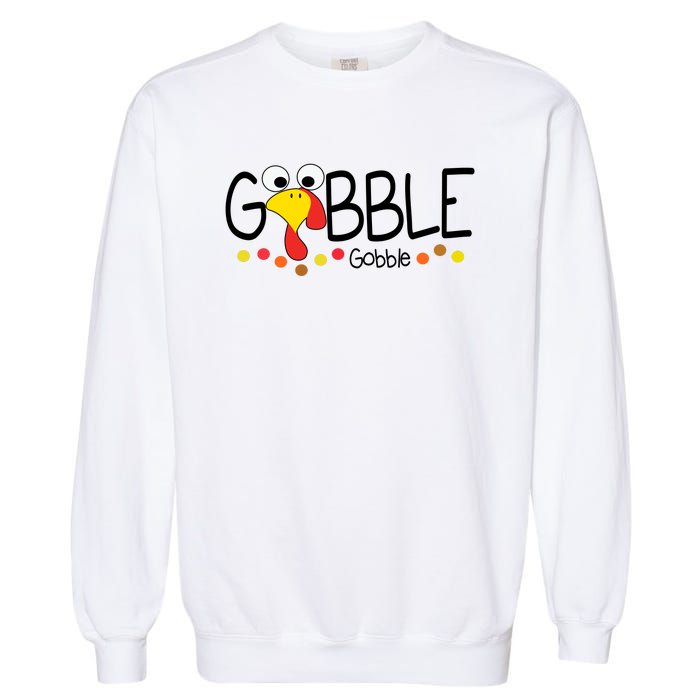 Gobble Gobble Thanksgiving Turkey Festive Garment-Dyed Sweatshirt