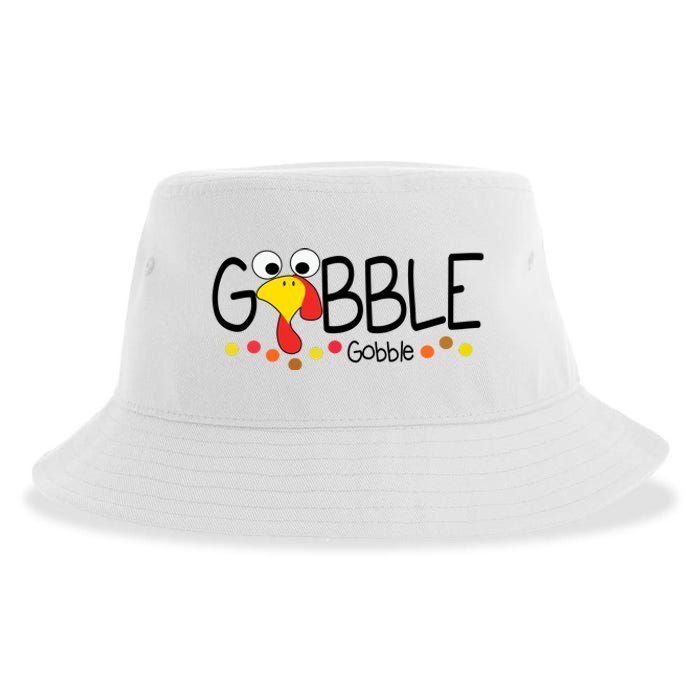 Gobble Gobble Thanksgiving Turkey Festive Sustainable Bucket Hat