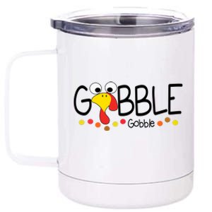 Gobble Gobble Thanksgiving Turkey Festive 12 oz Stainless Steel Tumbler Cup