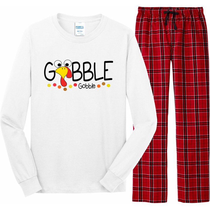 Gobble Gobble Thanksgiving Turkey Festive Long Sleeve Pajama Set