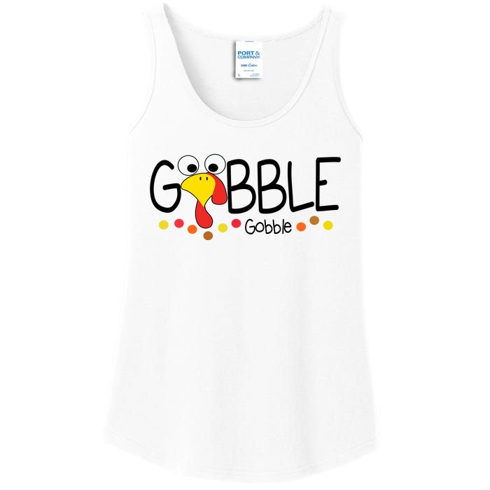 Gobble Gobble Thanksgiving Turkey Festive Ladies Essential Tank