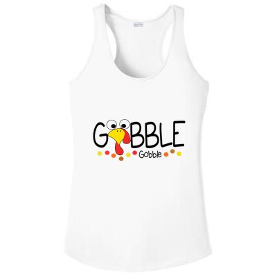Gobble Gobble Thanksgiving Turkey Festive Ladies PosiCharge Competitor Racerback Tank