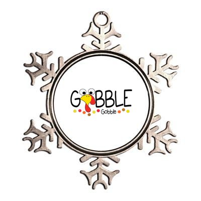 Gobble Gobble Thanksgiving Turkey Festive Metallic Star Ornament