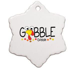 Gobble Gobble Thanksgiving Turkey Festive Ceramic Star Ornament