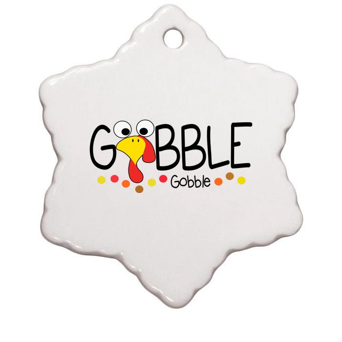 Gobble Gobble Thanksgiving Turkey Festive Ceramic Star Ornament