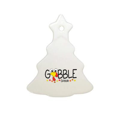 Gobble Gobble Thanksgiving Turkey Festive Ceramic Tree Ornament